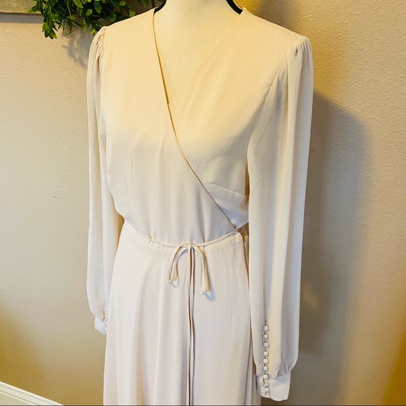 Lulus My Whole Heart Cream Long Sleeve Wrap Maxi Dress - Picture 9 of 15